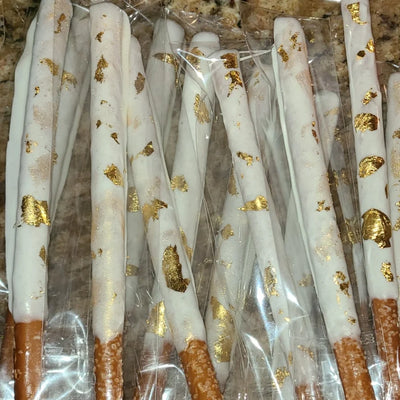 Chocolate covered pretzel rods by Baskets & Things